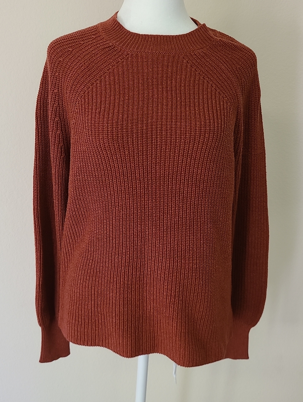 Jessica Simpson Rust Chunky Knit Cottagecore Grandma Chic Crewneck Sweater Small